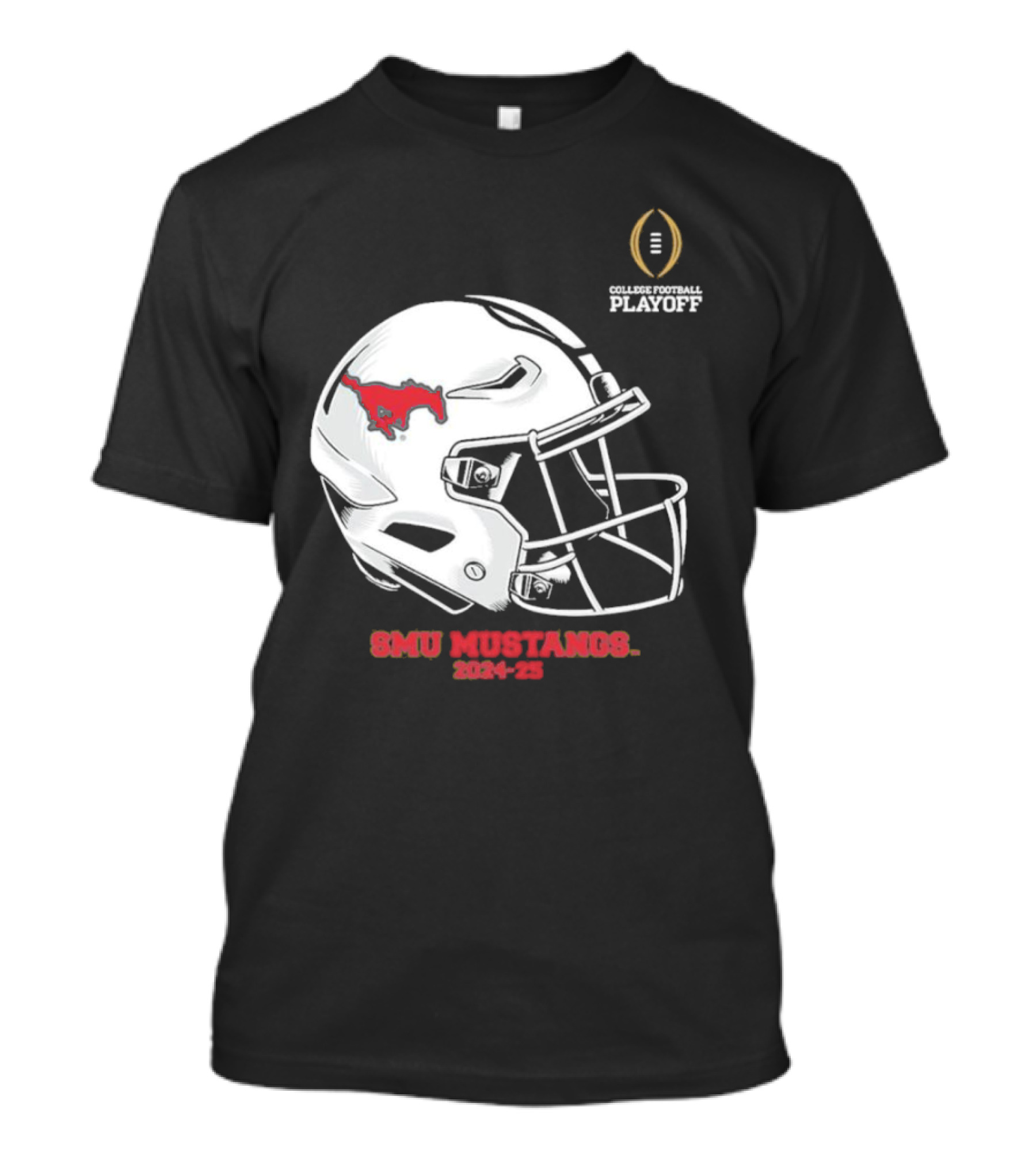 SMU Mustangs 2024-25 College Football Playoff Helmet T-Shirt