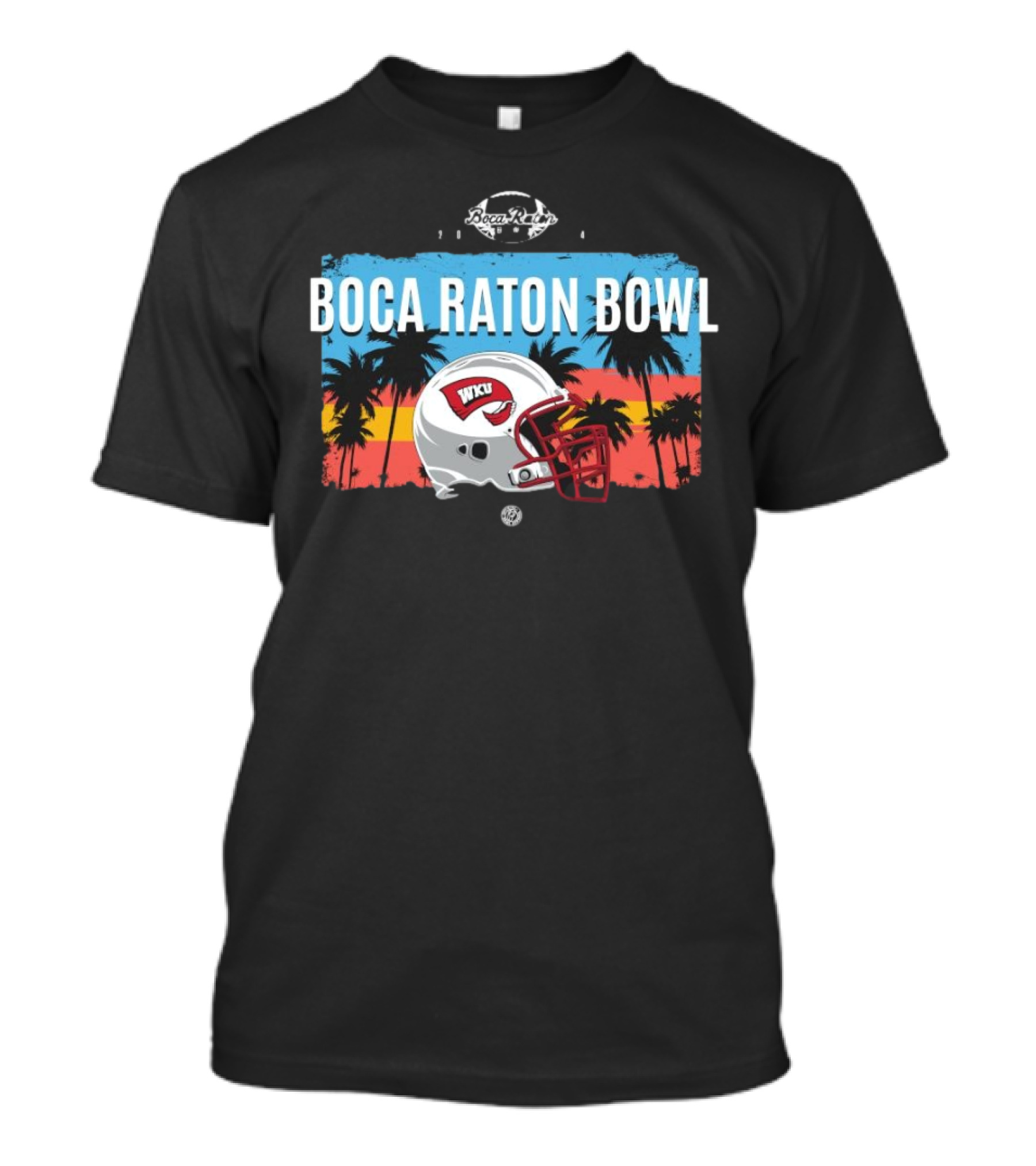 Boca Raton Bowl 2024 Western Kentucky WKU Helmet Palm Trees Sunset T-Shirt