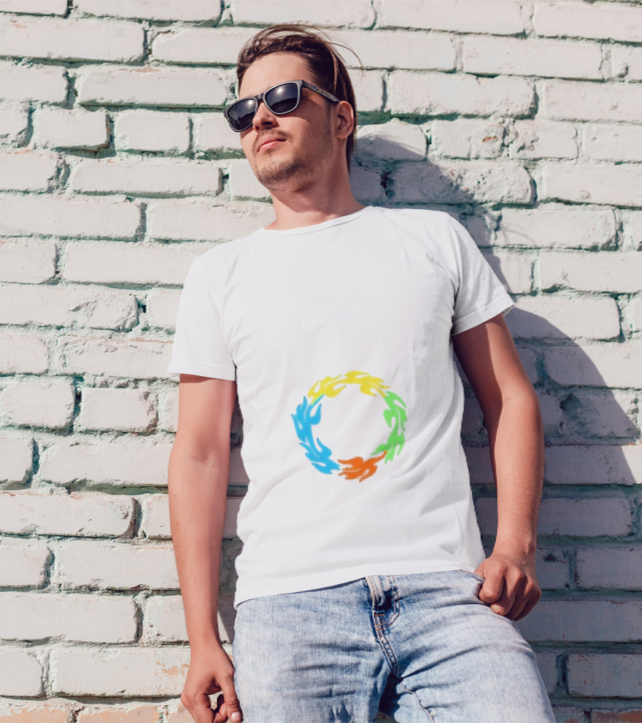 Baka Flame Multicolored Fire Circle T-Shirt