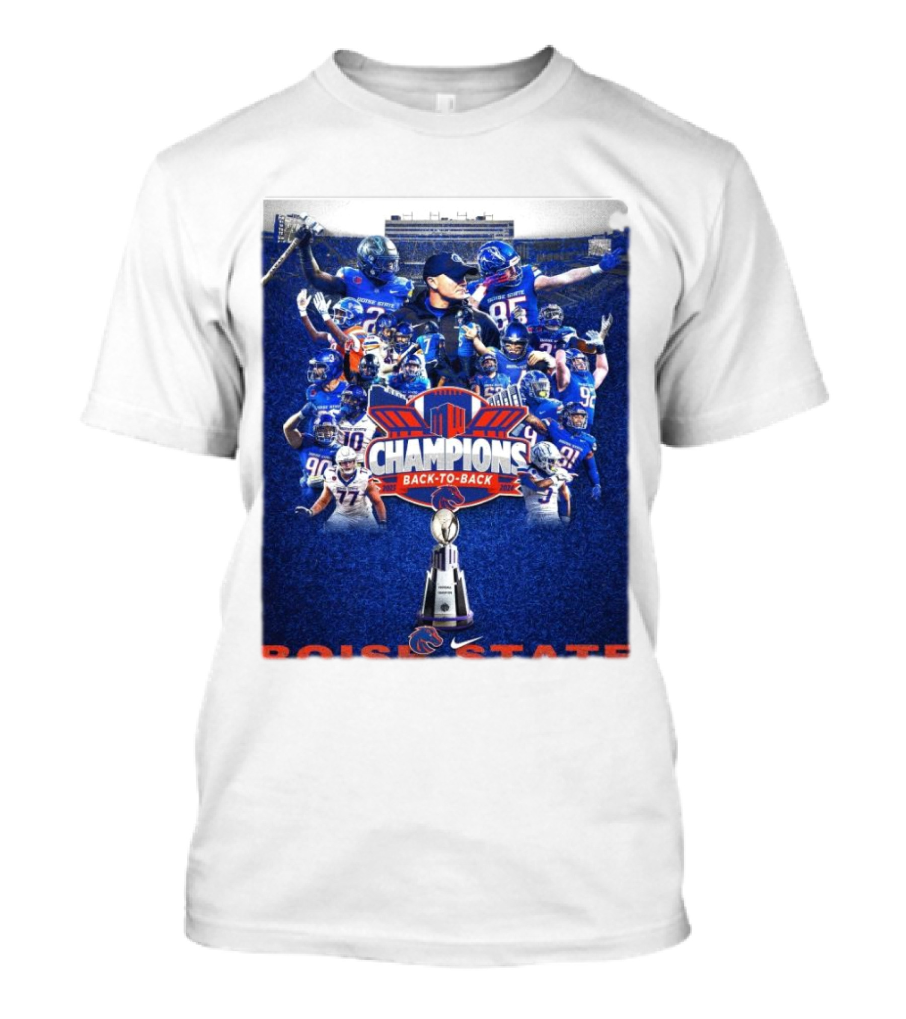 Boise State Broncos Champions Back-To-Back Mountain West Conference 2024 Football T-Shirt