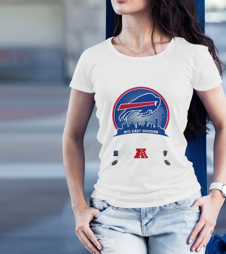 Buffalo Bills AFC East Division Champions 2024 Let's Go Bills Skyline Football T-Shirt