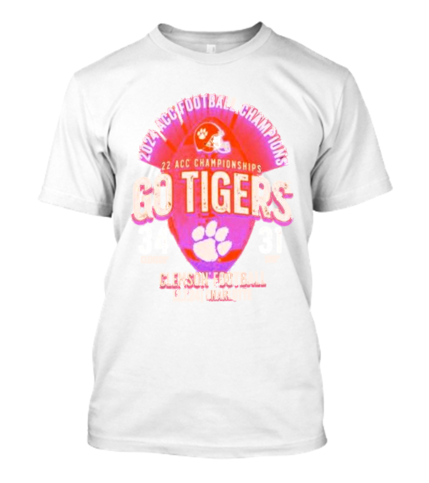Clemson Tigers 2024 ACC Football Champions Go Tigers 22 ACC Championships T-Shirt
