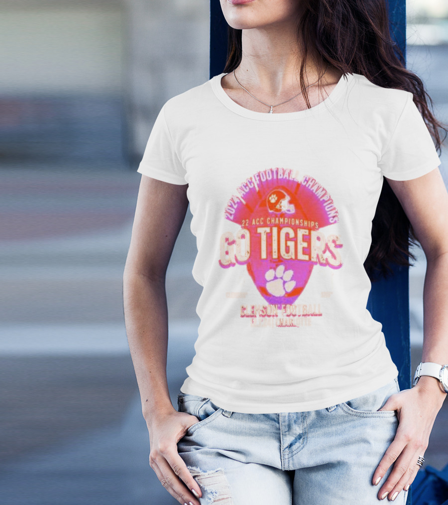 Clemson Tigers 2024 ACC Football Champions Go Tigers 22 ACC Championships T-Shirt