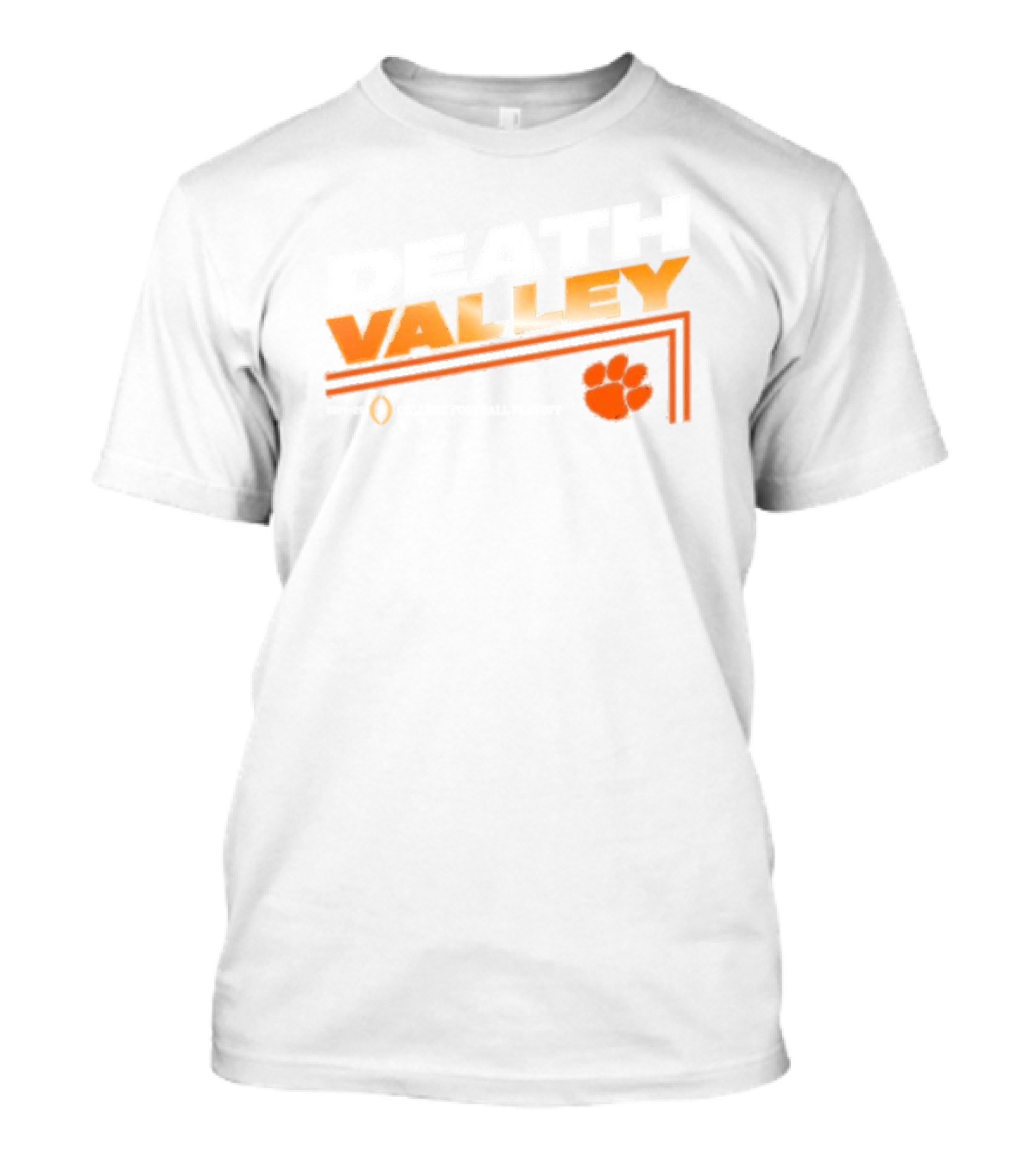 Clemson Tigers Death Valley College Football 2025 Playoff Tigers Paw Oval Football T-Shirt