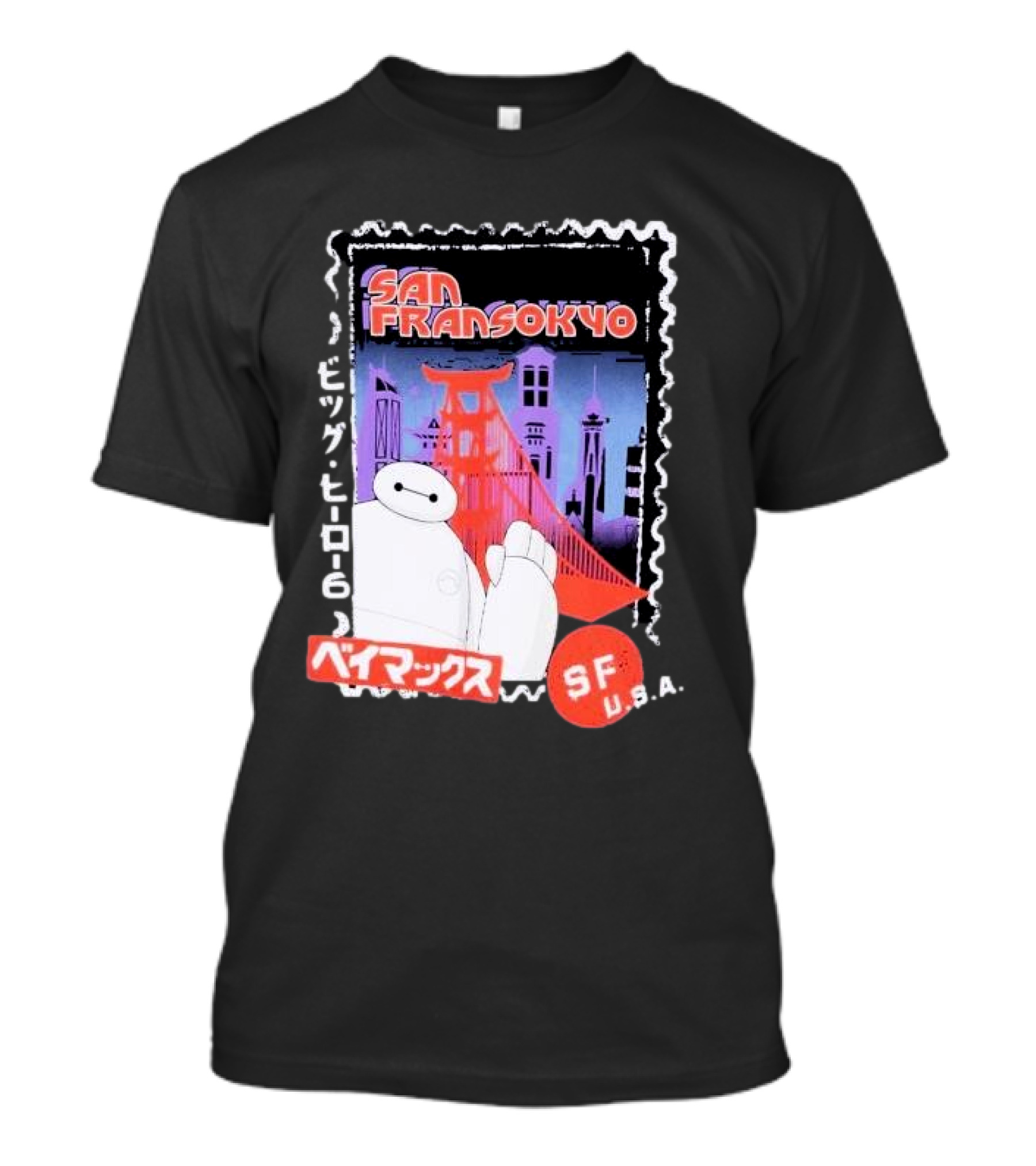 Disney Big Hero 6 Baymax San Fransokyo SF U.S.A T-Shirt