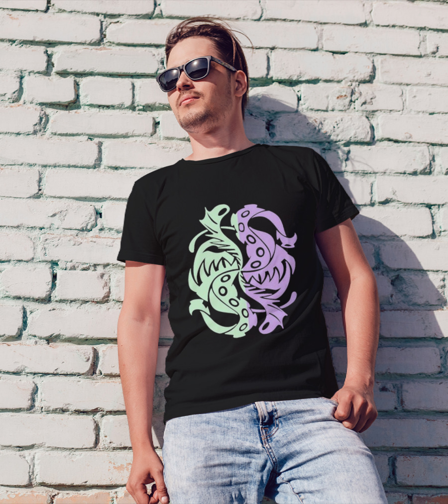 Envy Sigil Green And Purple Tribal Yin Yang T-Shirt