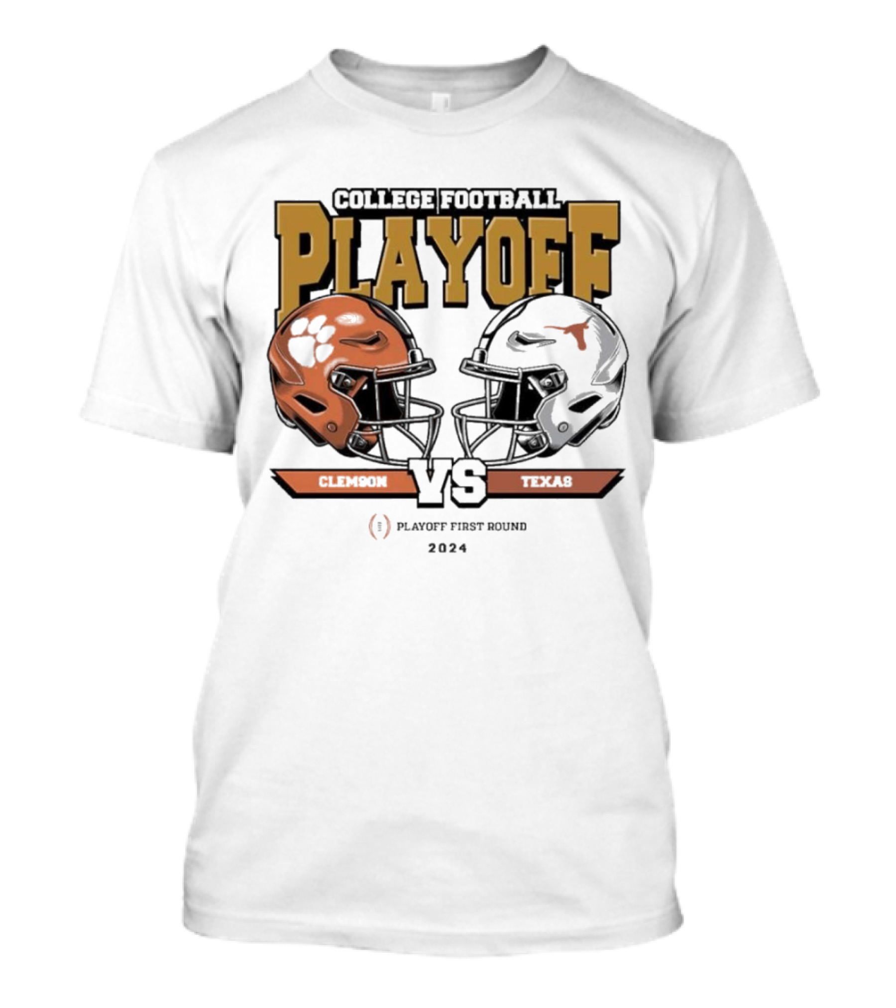 Clemson Vs Texas College Football Playoff First Round 2024 Showdown T-Shirt
