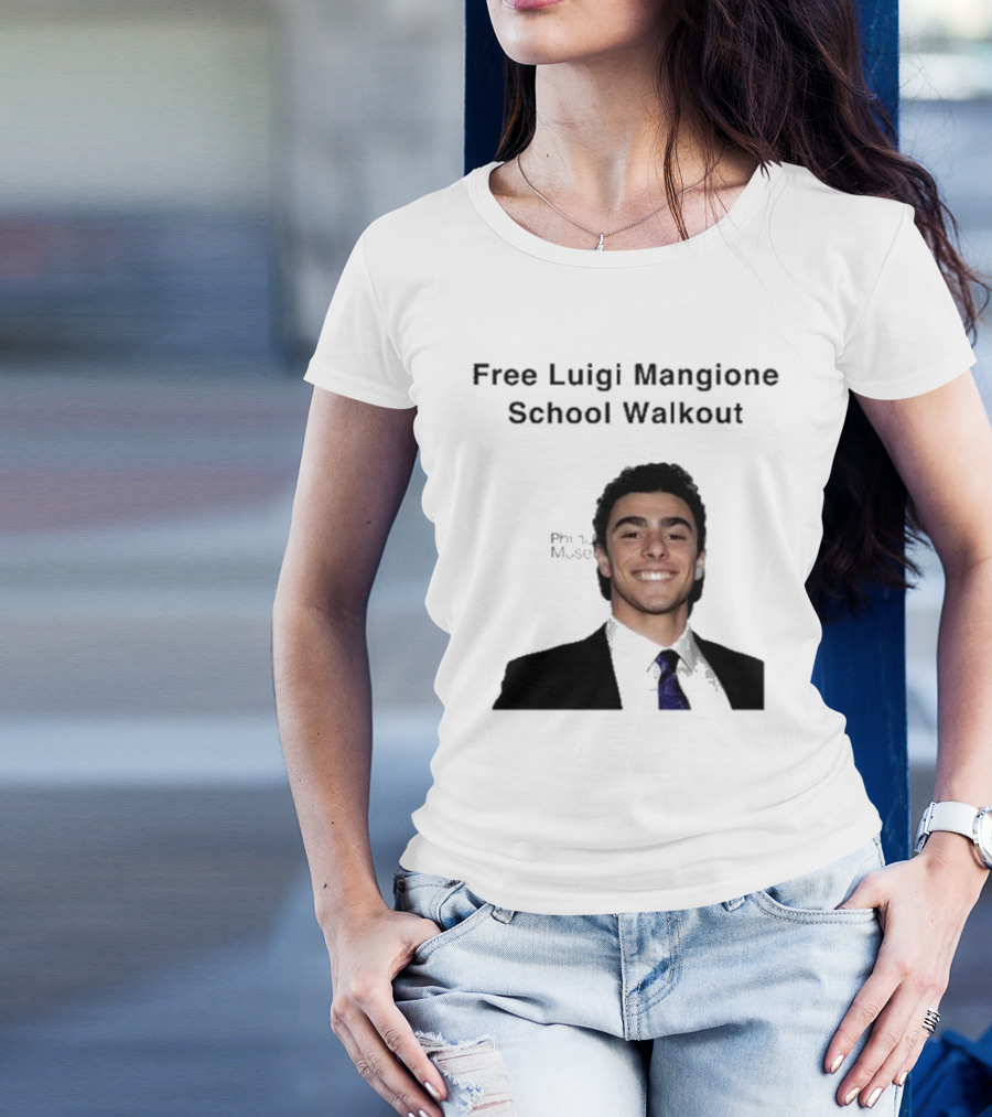Free Luigi Mangione School Walkout Protest Movement T-Shirt