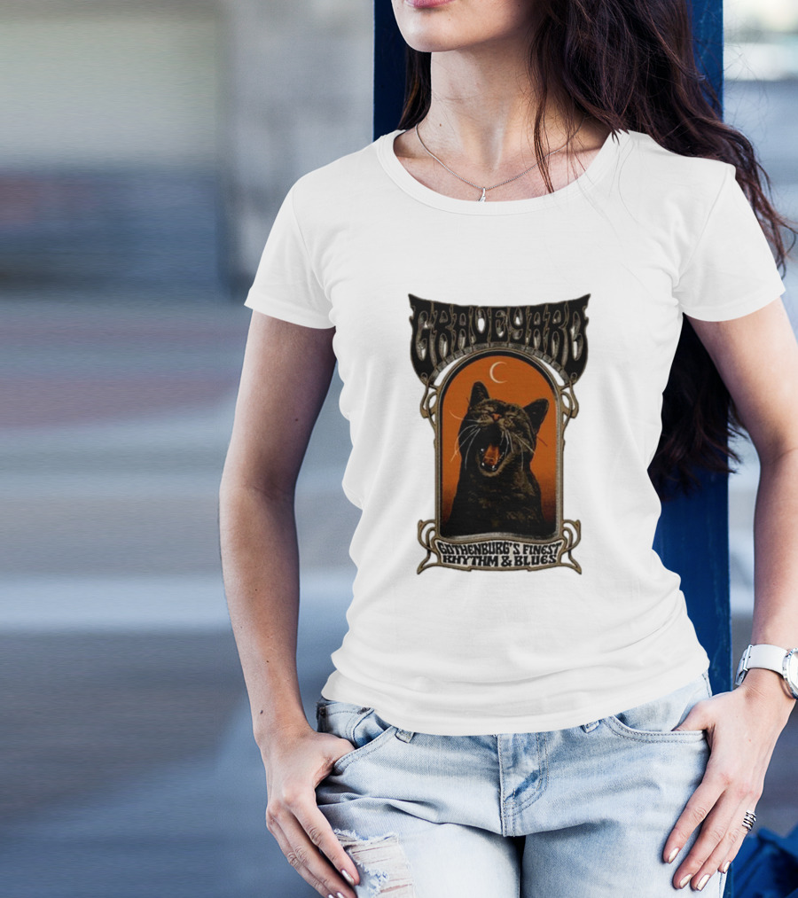 Graveyard Gothenburg's Finest Rhythm And Blues Tour Fall 2024 Moonlit Black Cat T-Shirt