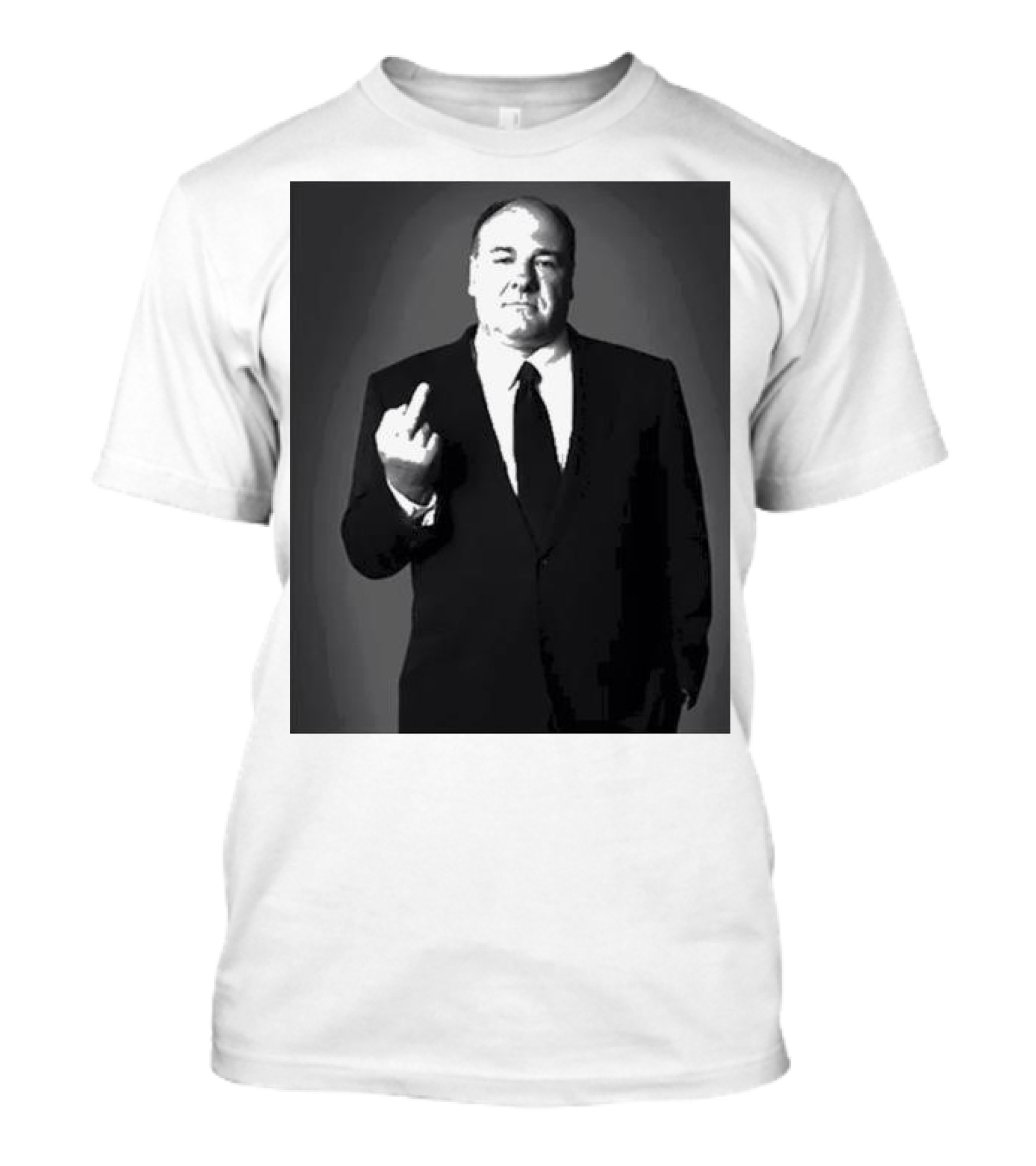 James Gandolfini Middle Finger Black And White Suit T-Shirt