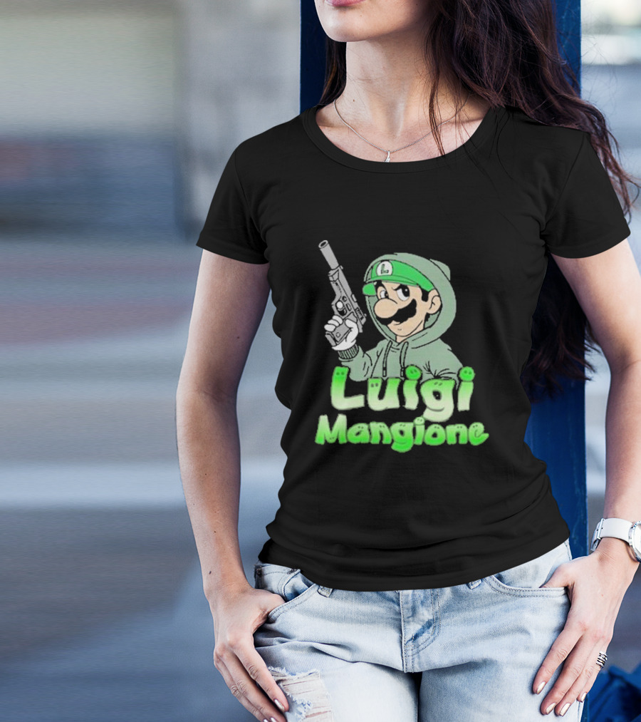 Luigi Mangione Hoodie Gun Character Mashup T-Shirt