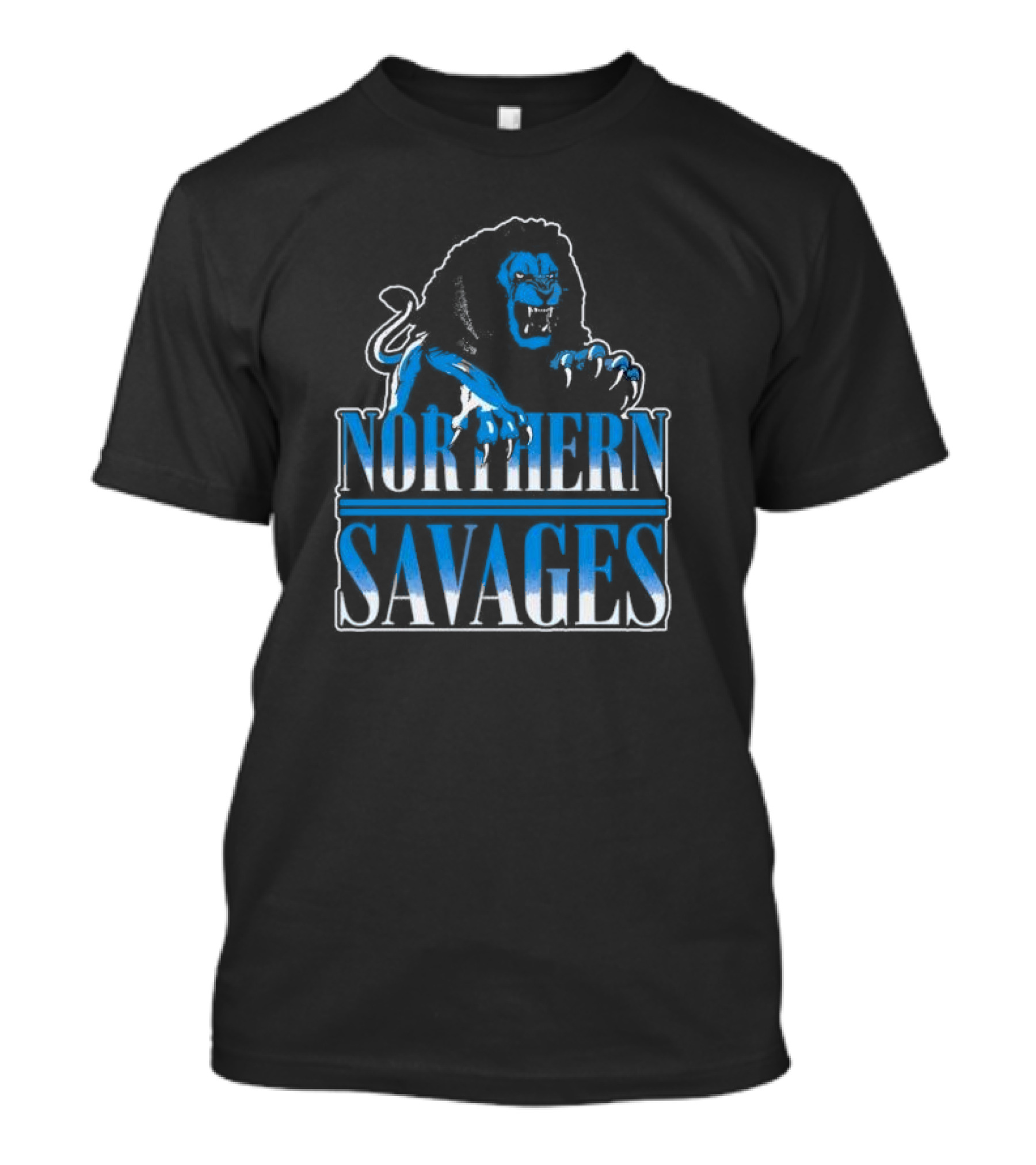 NORTHERN SAVAGES Roaring Blue Lion Emblem T-Shirt