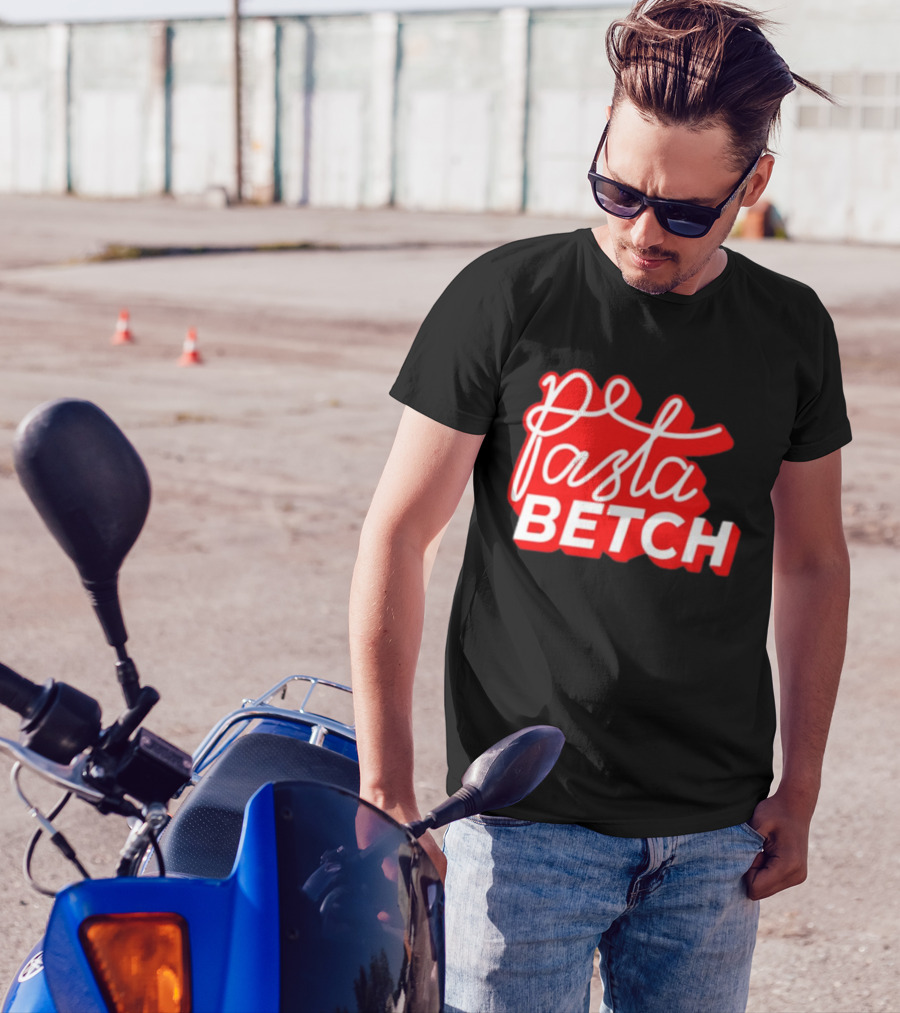 ITSQCP Pasta Betch Red And White Bold Script T-Shirt