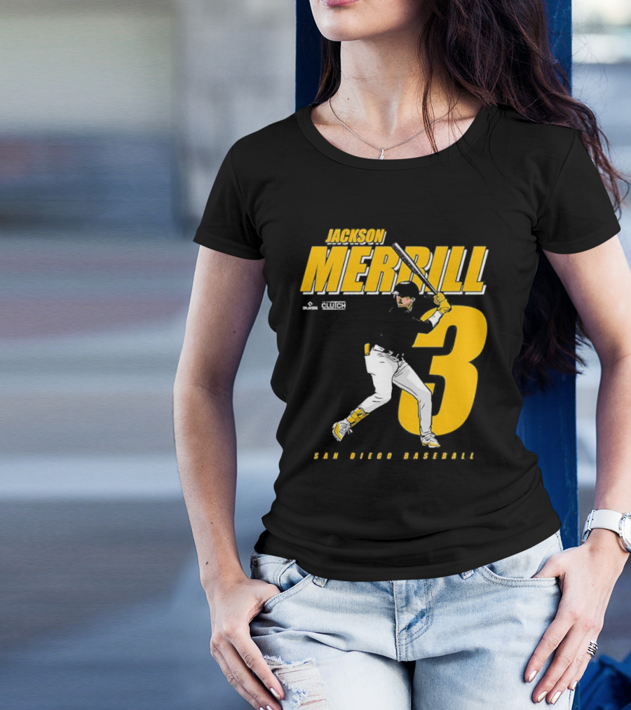 Jackson Merrill 3 San Diego Baseball Clutch Players T-Shirt