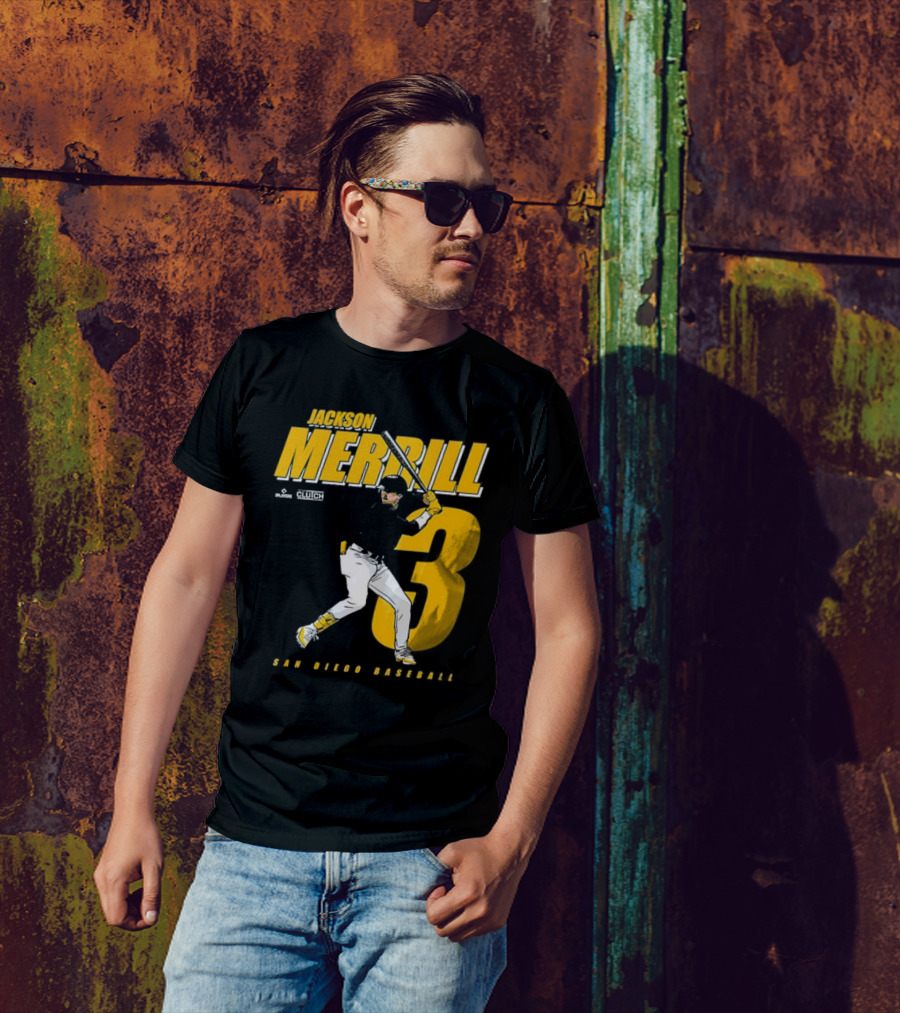 Jackson Merrill 3 San Diego Baseball Clutch Players T-Shirt