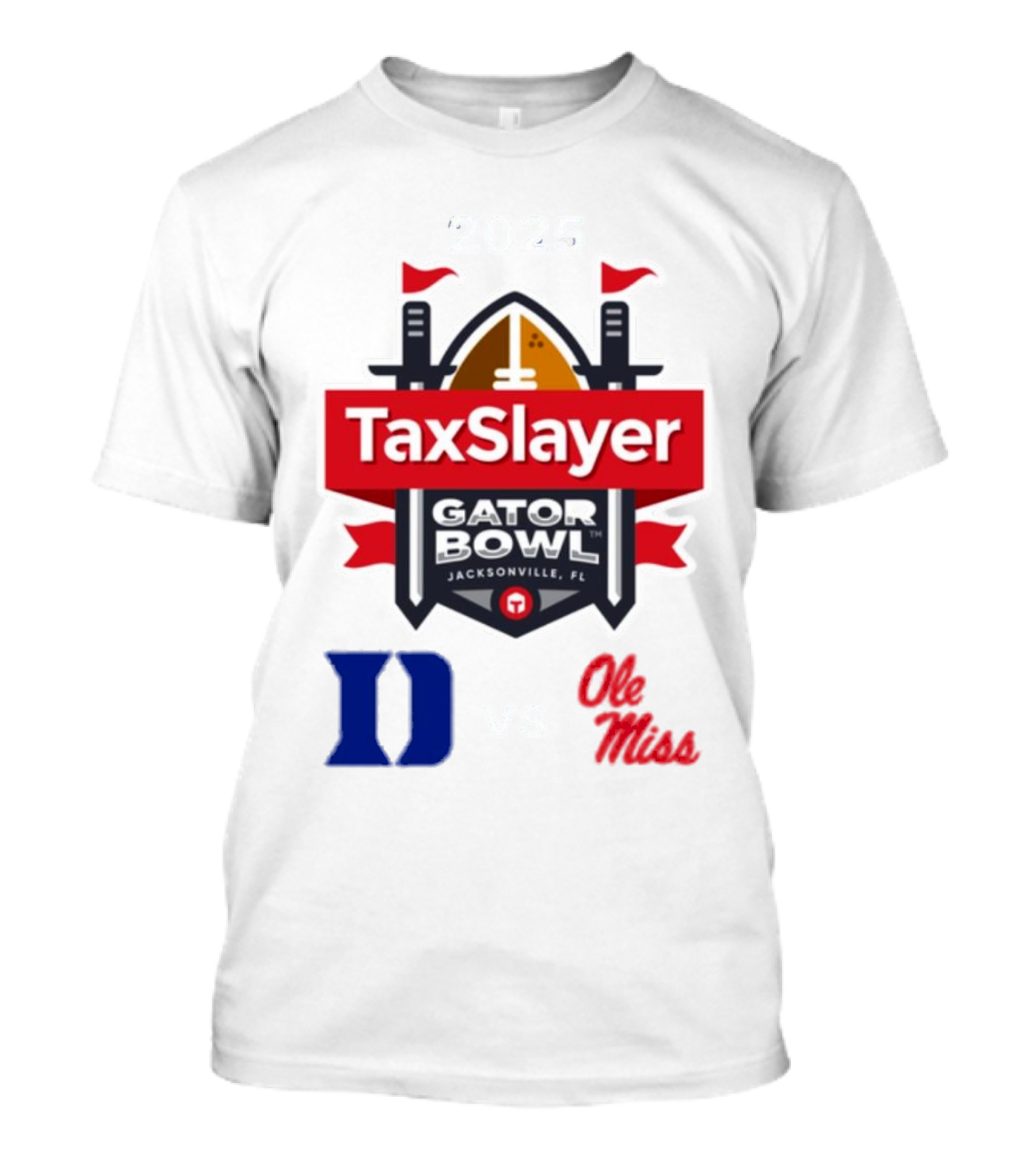 2025 Taxslayer Gator Bowl Duke Vs Ole Miss Jacksonville T-Shirt