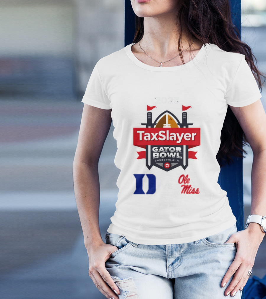 2025 Taxslayer Gator Bowl Duke Vs Ole Miss Jacksonville T-Shirt