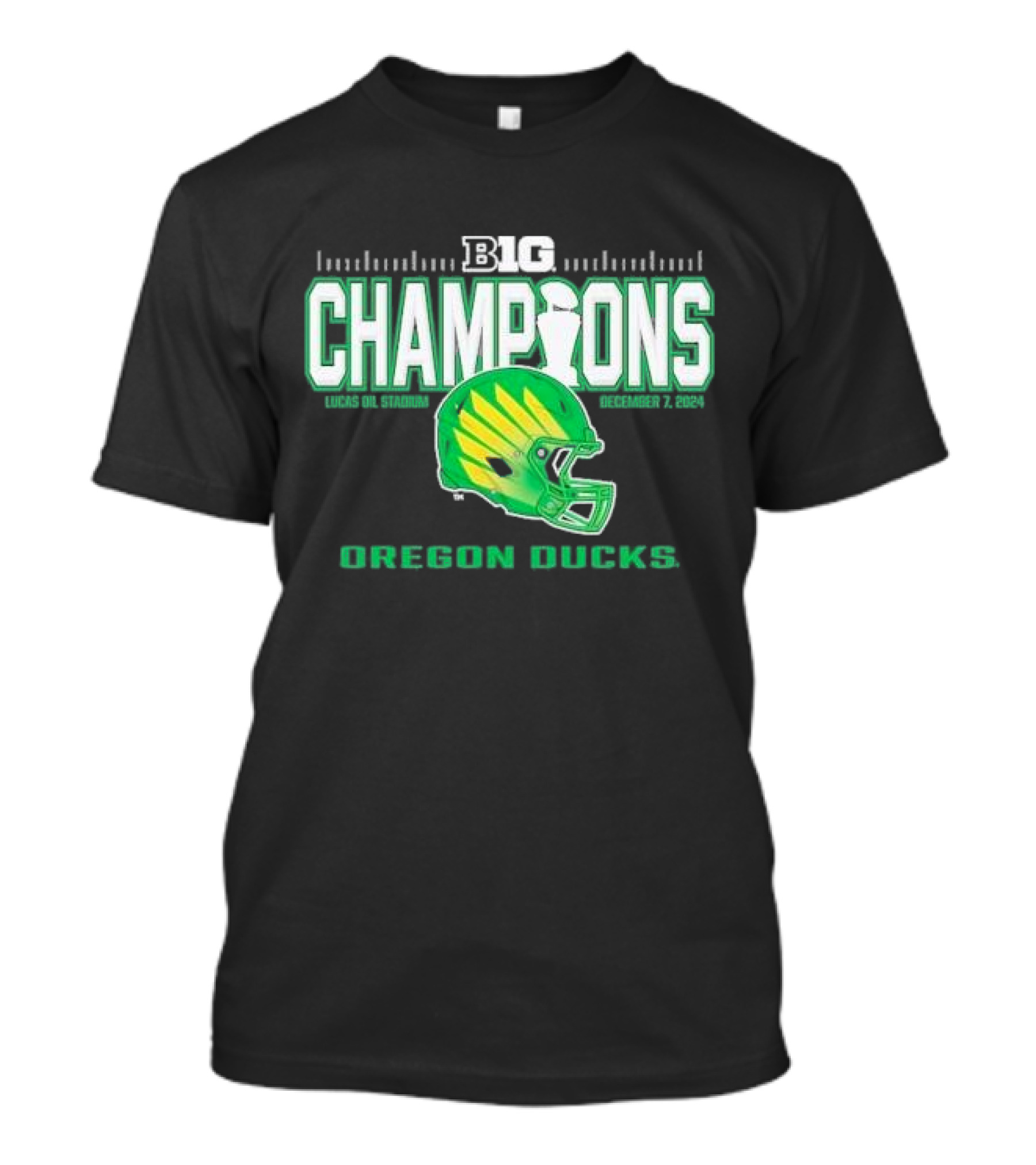 Oregon Ducks Big Ten Champions 2024 Lucas Oil Stadium December 7 Football Helmet T-Shirt