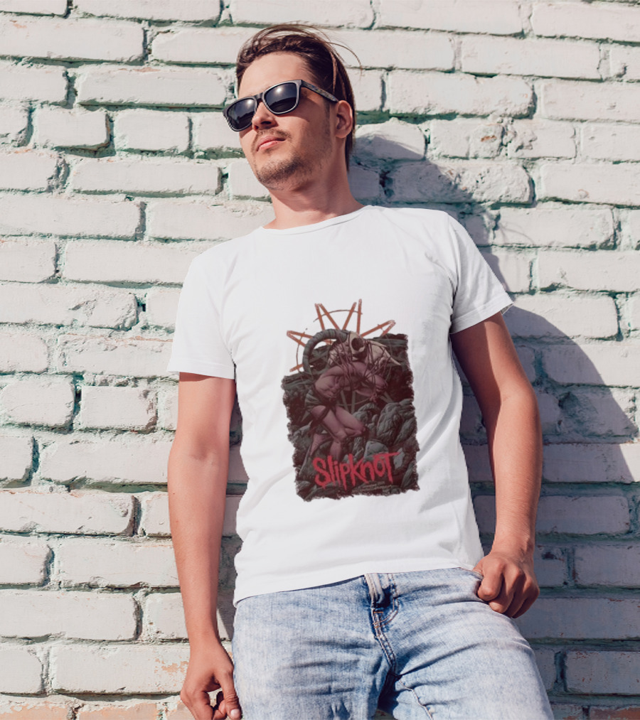 Slipknot Dec 8, 2024 Stuttgart Germany Tour Climber Masked Figure T-Shirt