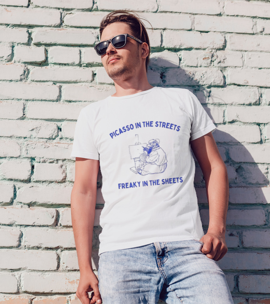 Picasso In The Streets Freaky In The Sheets Artist Bear Painting T-Shirt