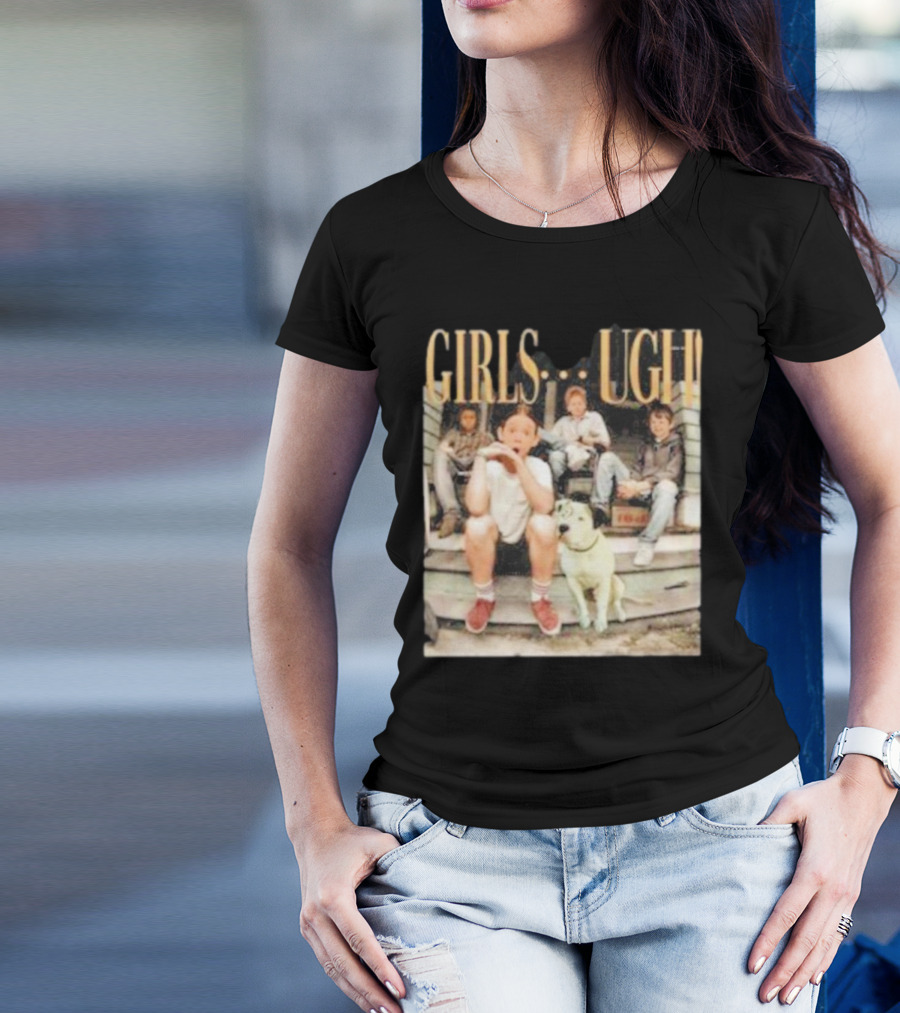 GIRLS UGH Thug Life Valentine Boys Sitting With Dog T-Shirt