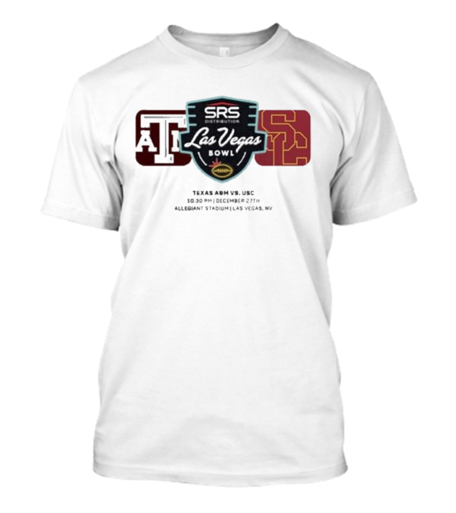 Texas A&M Aggies Vs USC Trojans Las Vegas Bowl December 27th 2024 Allegiant Stadium NV T-Shirt