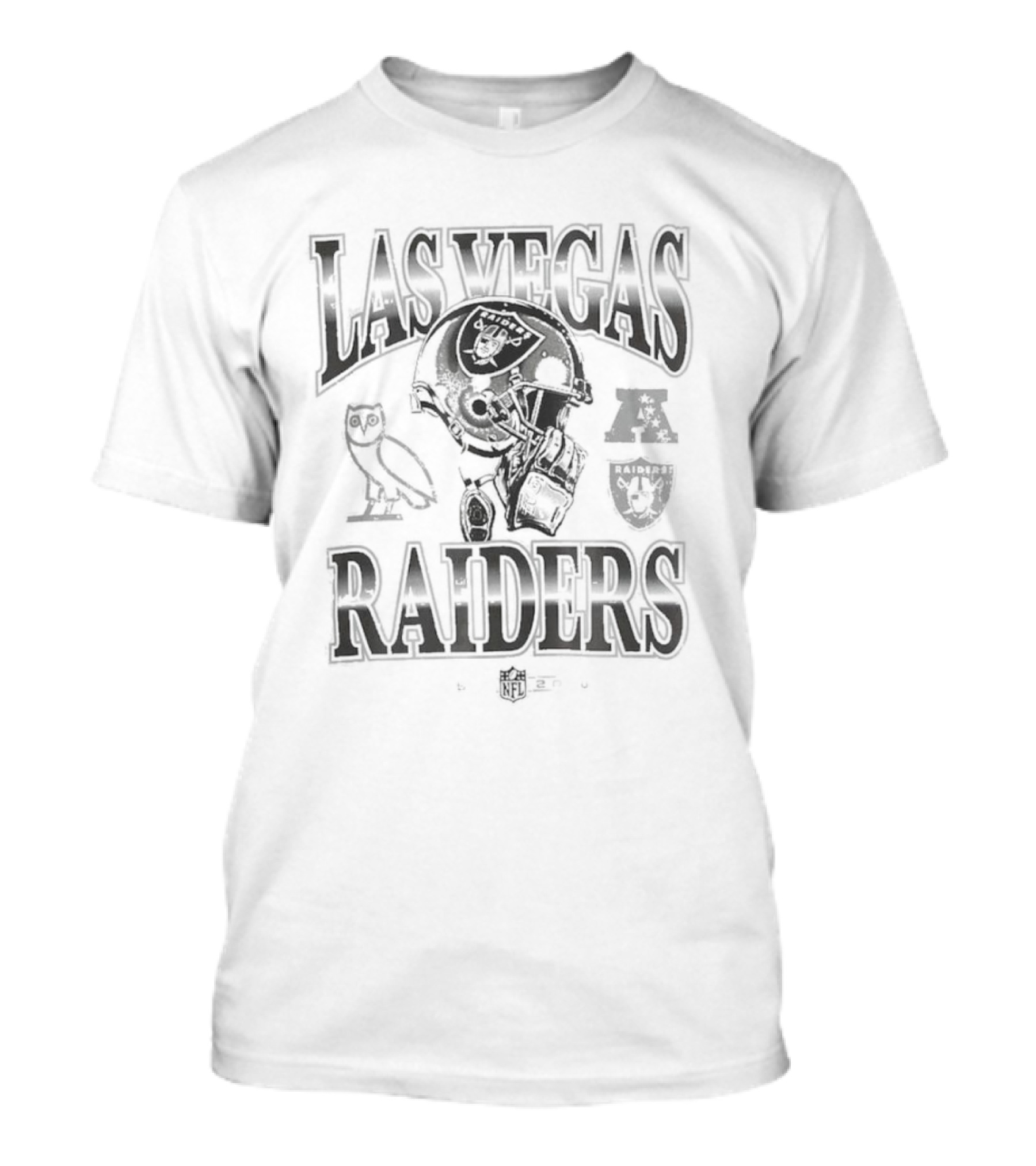 OVO Las Vegas Raiders NFL Helmet Owl Shield T-Shirt