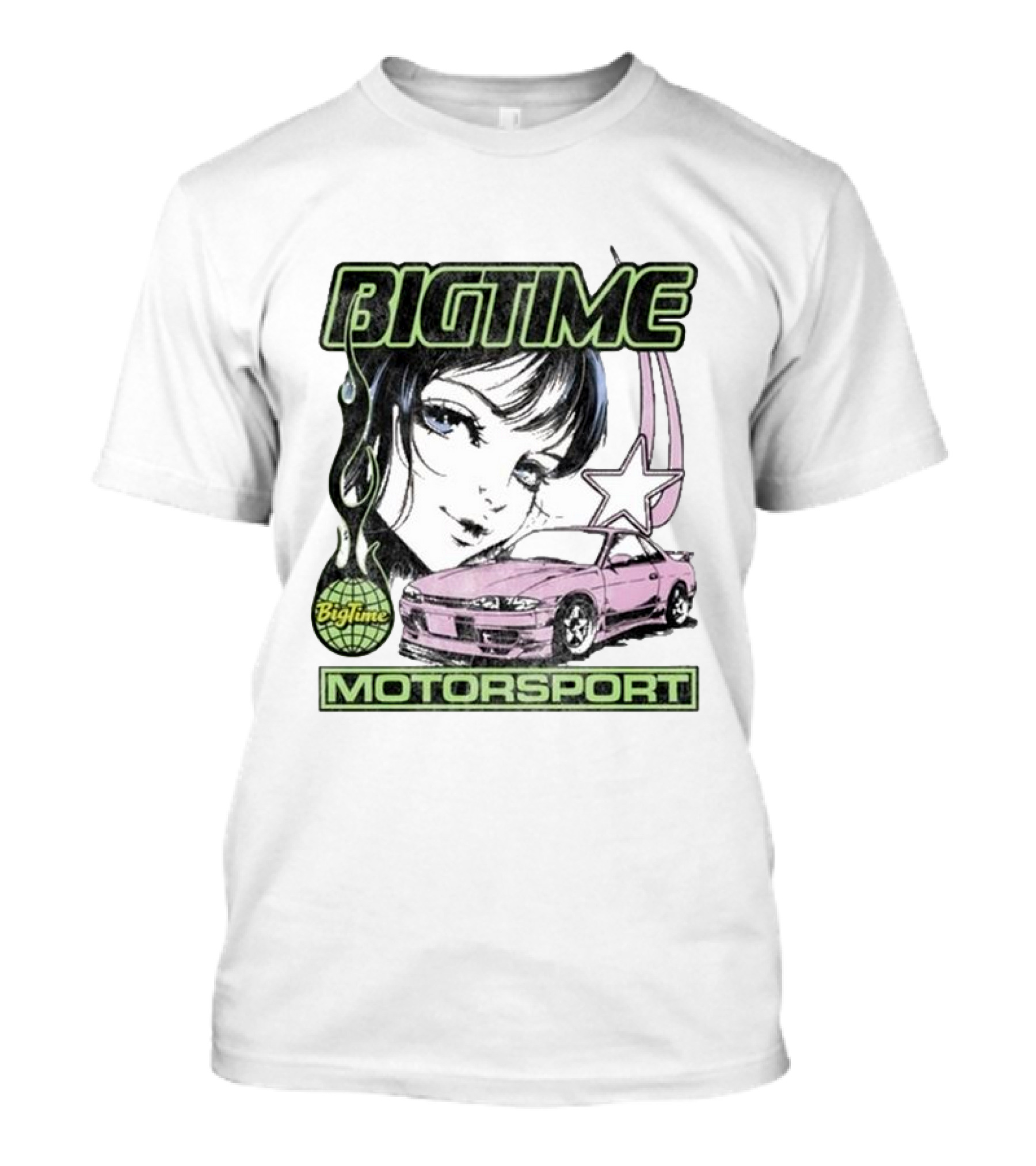 BIG TIME MOTORSPORT ANIME 2024 BIGTIME MOTORSPORT CAR STAR GIRL T-Shirt