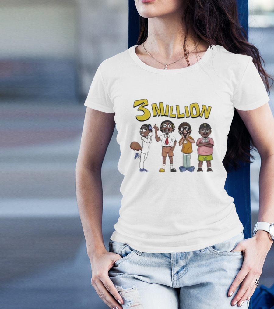 Daydrian Harding 3 Million Subscribers Celebration With Cartoon Characters T-Shirt