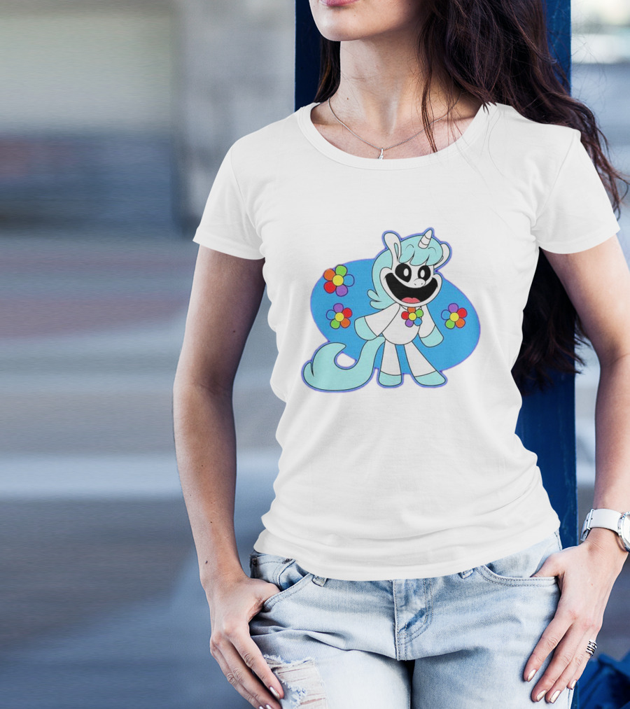Unicorn Craftycorn Critters With Colorful Flowers And Smiling Face T-Shirt