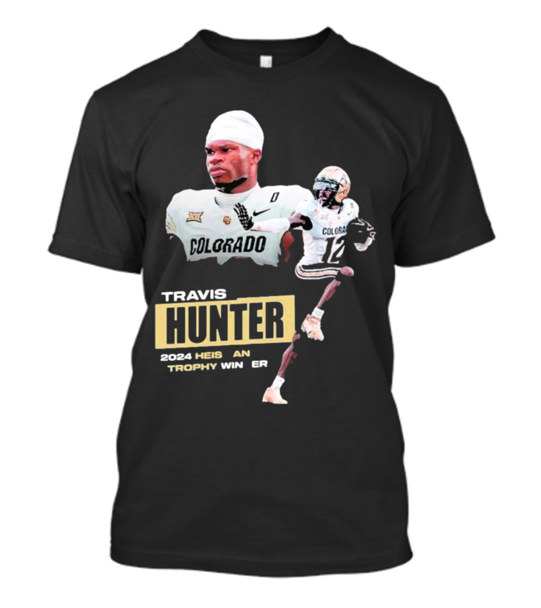 Travis Hunter Colorado 2024 Heisman Trophy Winner Football Player T-Shirt
