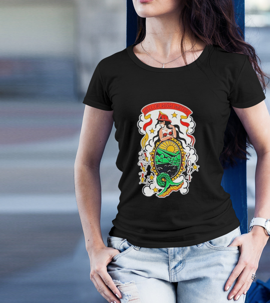 Hell Or High Water Mermaid Asheville T-Shirt