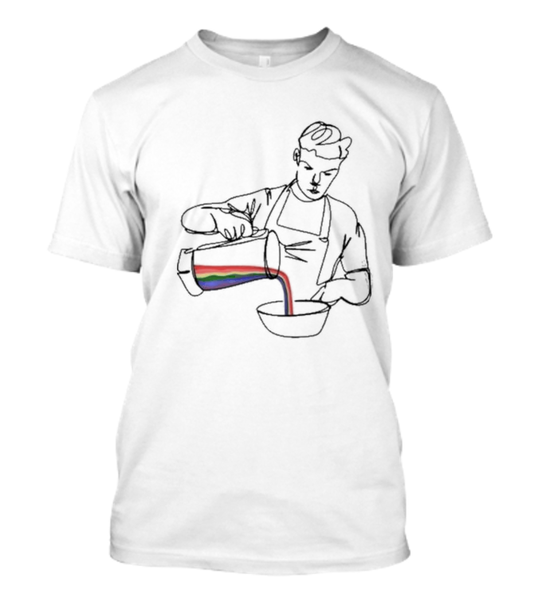 Will Poulter X Choose Love The Bear Charity Rainbow Pouring Art Chef T-Shirt