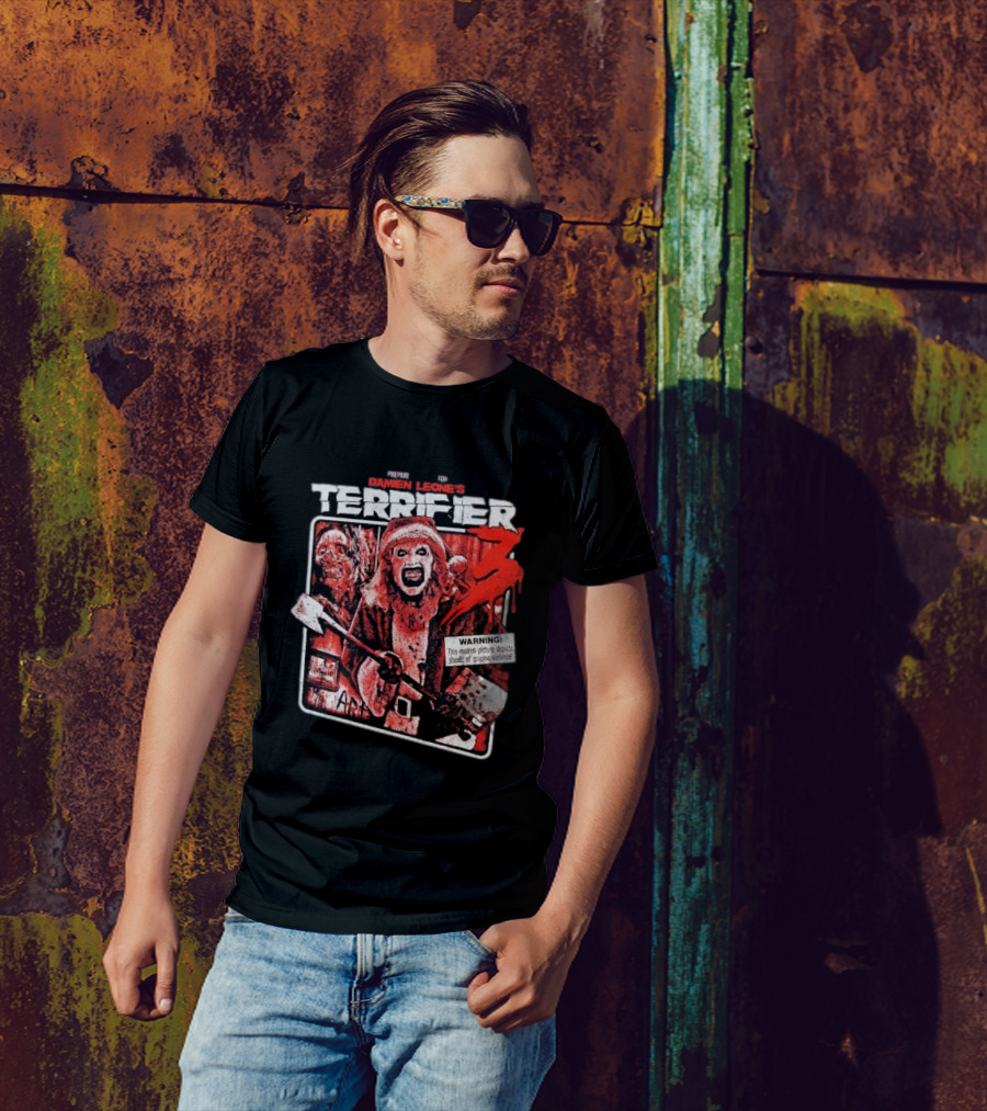 Prepare For Damien Leone's Terrifier 3 Warning Graphic Violence T-Shirt