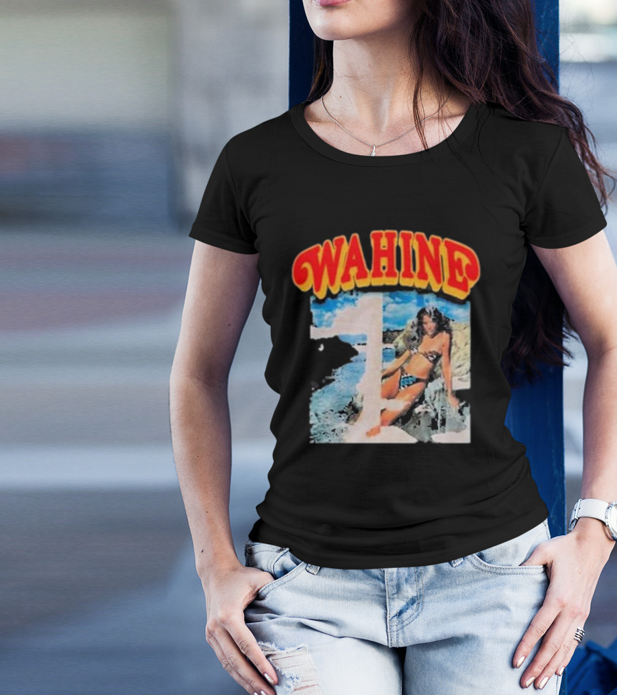 WAHINE Beach Scene With Rosé Vibes T-Shirt