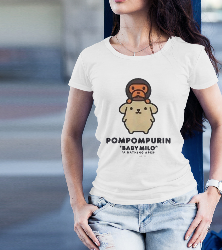 Pompompurin Baby Milo A Bathing Ape Collaboration Sanrio Ginza T-Shirt