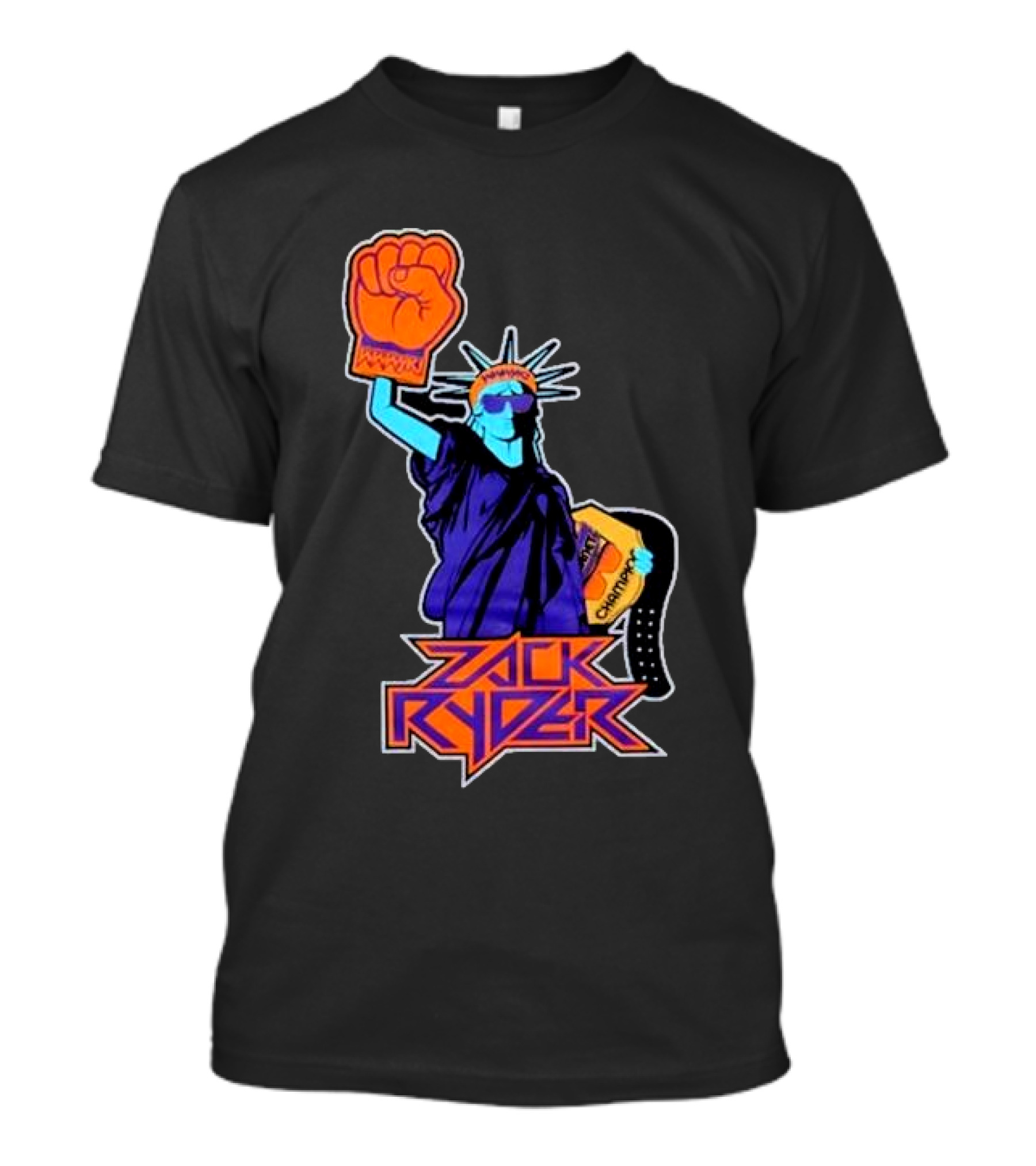 Zack Ryder Statue Liberty Broski Headband Champion T-Shirt