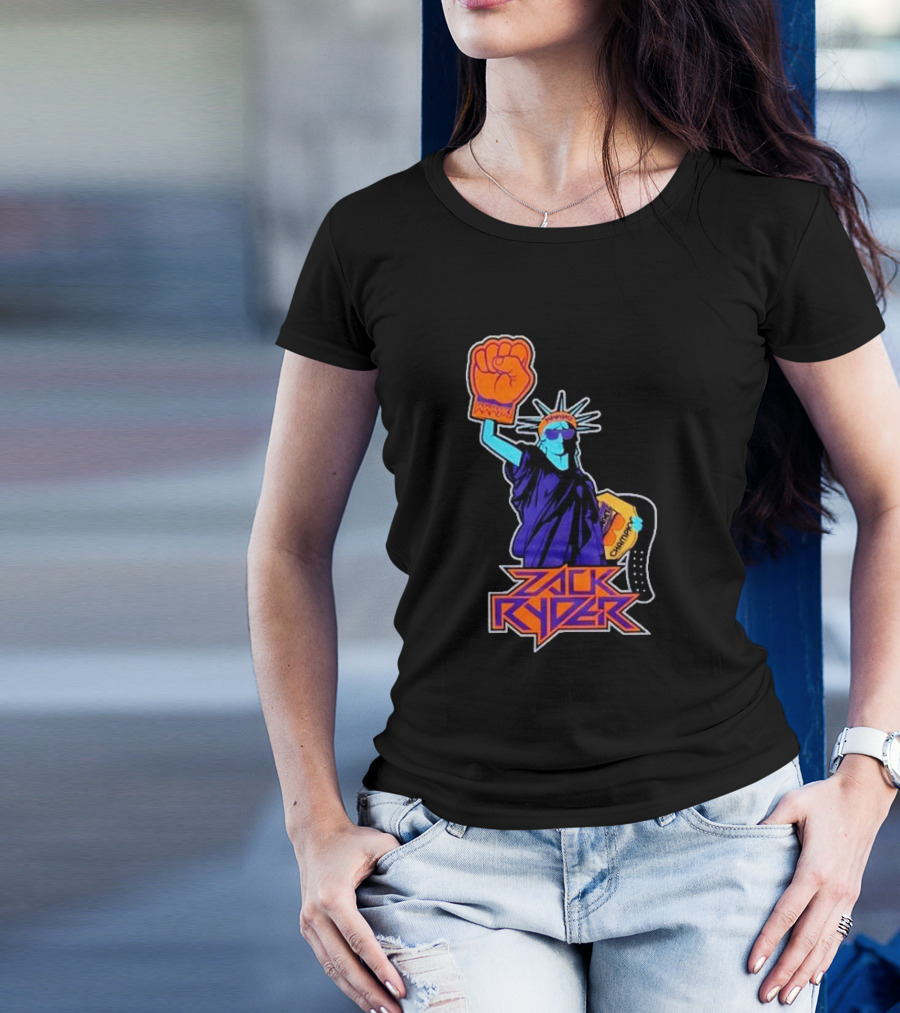 Zack Ryder Statue Liberty Broski Headband Champion T-Shirt