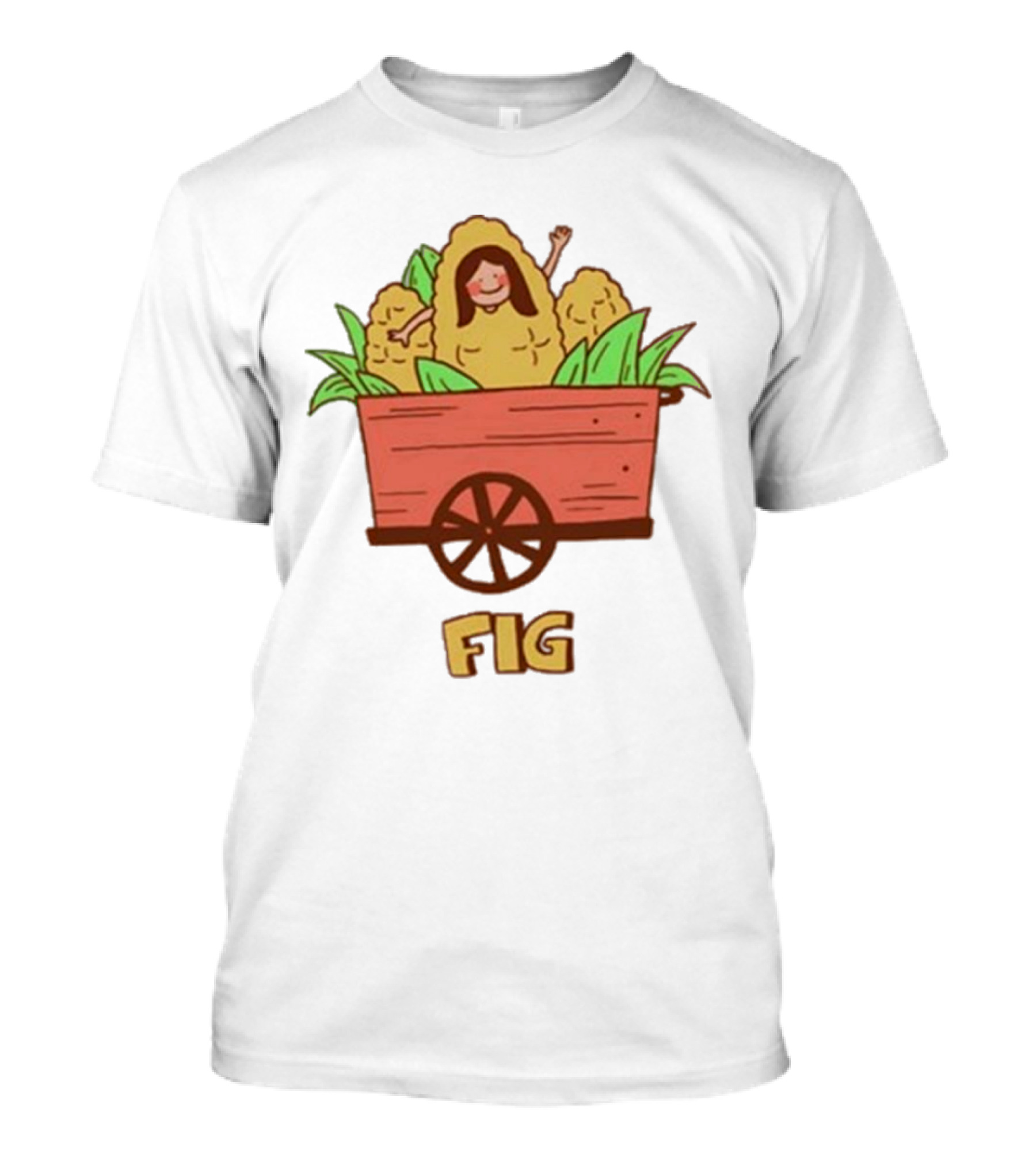 FIG Blue Corn Husk Person In Cart T-Shirt
