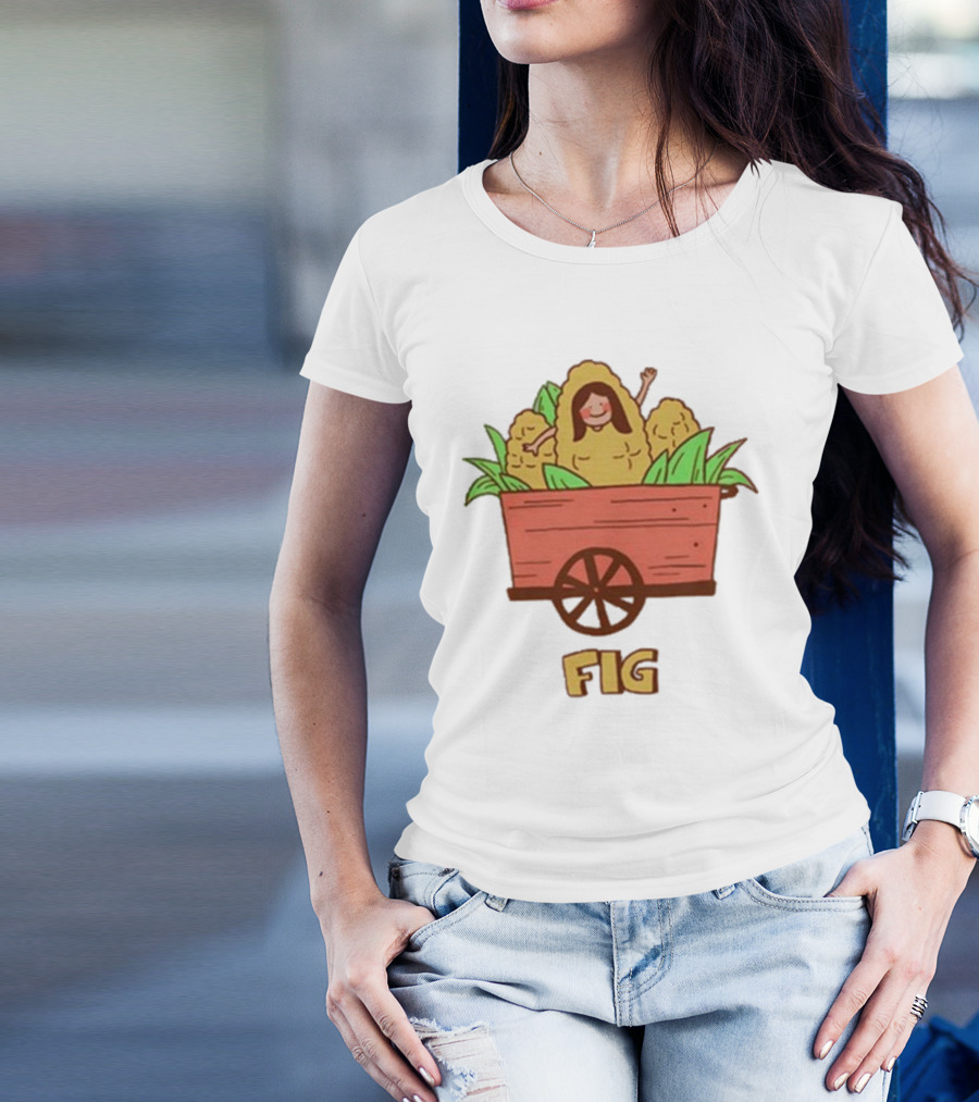 FIG Blue Corn Husk Person In Cart T-Shirt