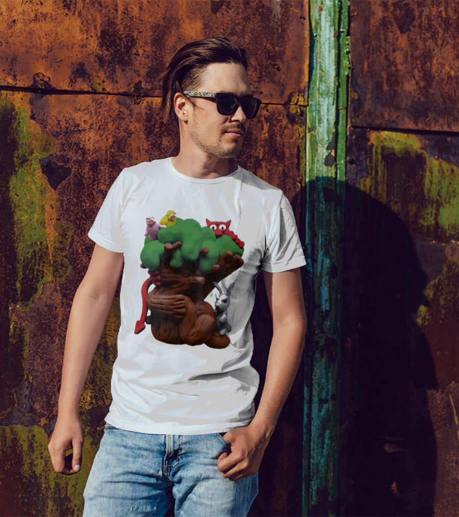 Spookywoods Tree With Animals And Cartoon Creatures T-Shirt