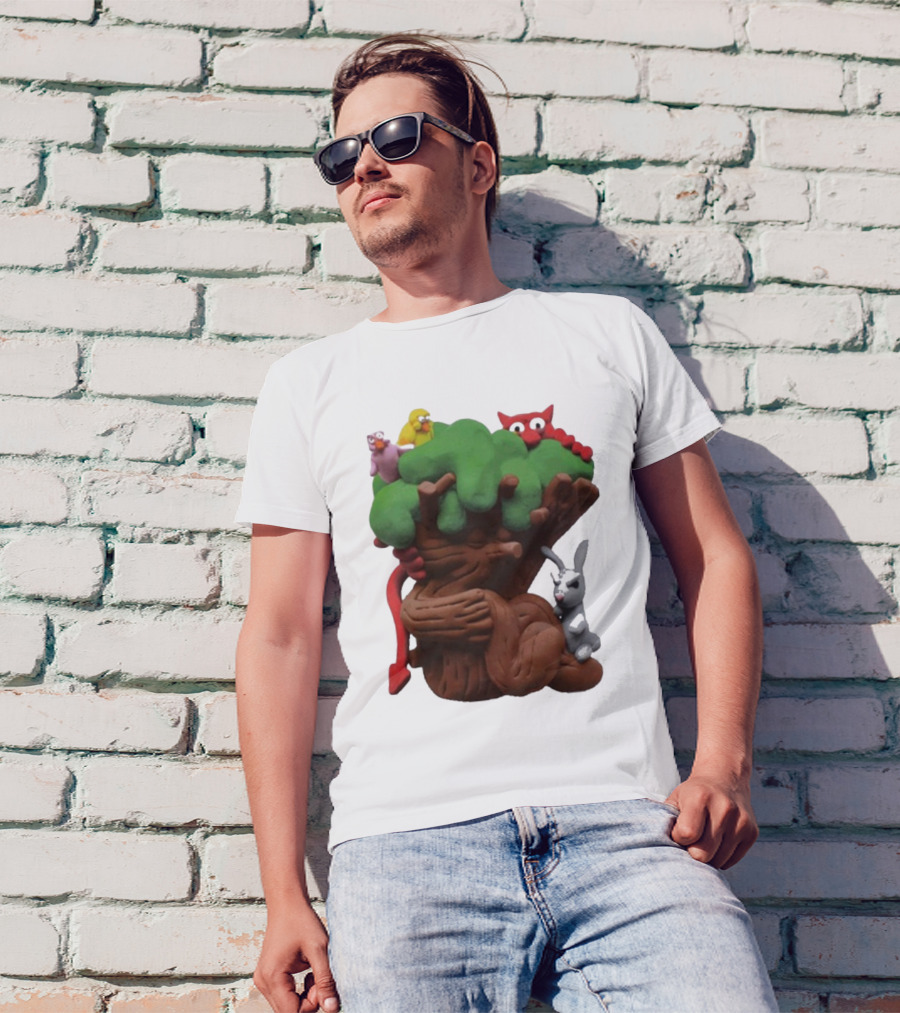 Spookywoods Tree With Animals And Cartoon Creatures T-Shirt