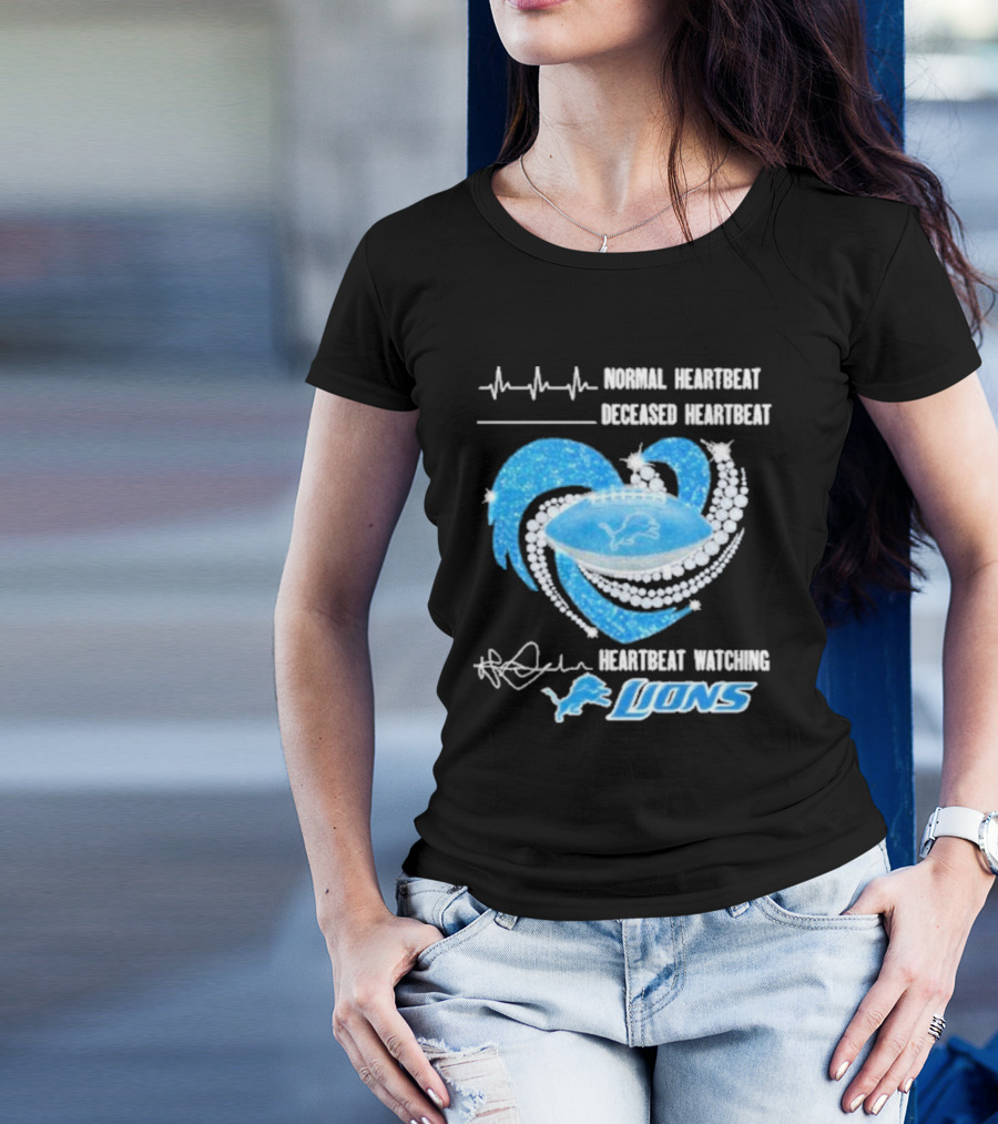 Normal Heartbeat Deceased Heartbeat Heartbeat Watching Lions T-Shirt