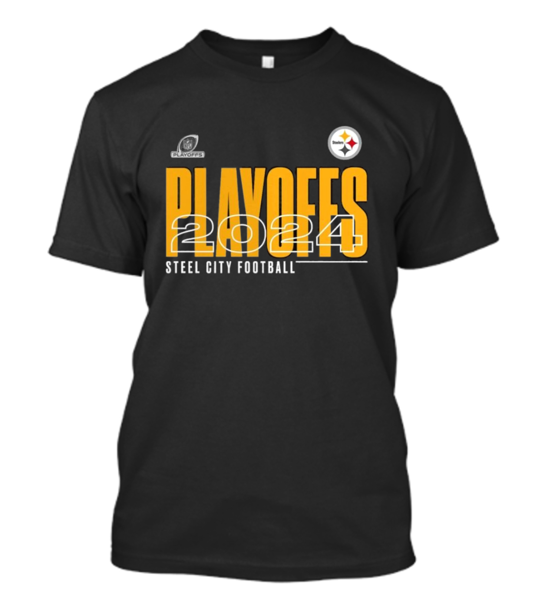 Pittsburgh Steelers 2024 Playoffs Steel City Football NFL T-Shirt