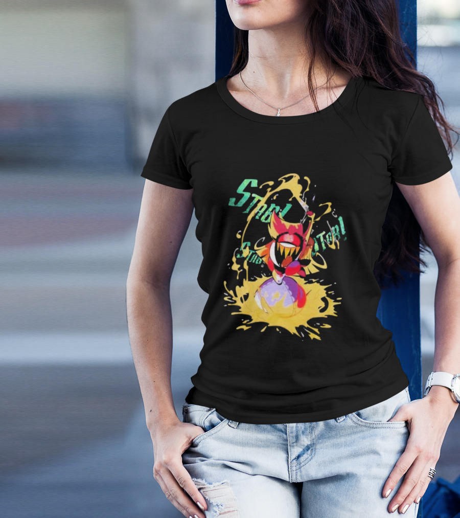 Hazbin Hotel Niffty Stop The Elevator Gold Glitter T-Shirt