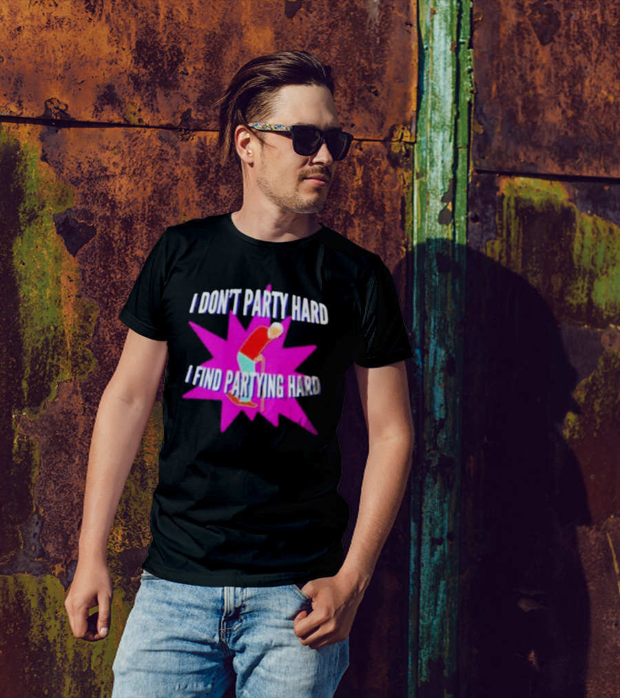 I Don’t Party Hard I Find Partying Hard Elderly Humor Starburst T-Shirt