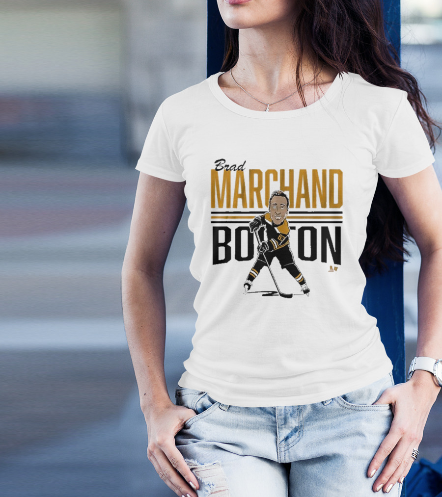 Brad Marchand Boston Center Ice Caricature T-Shirt