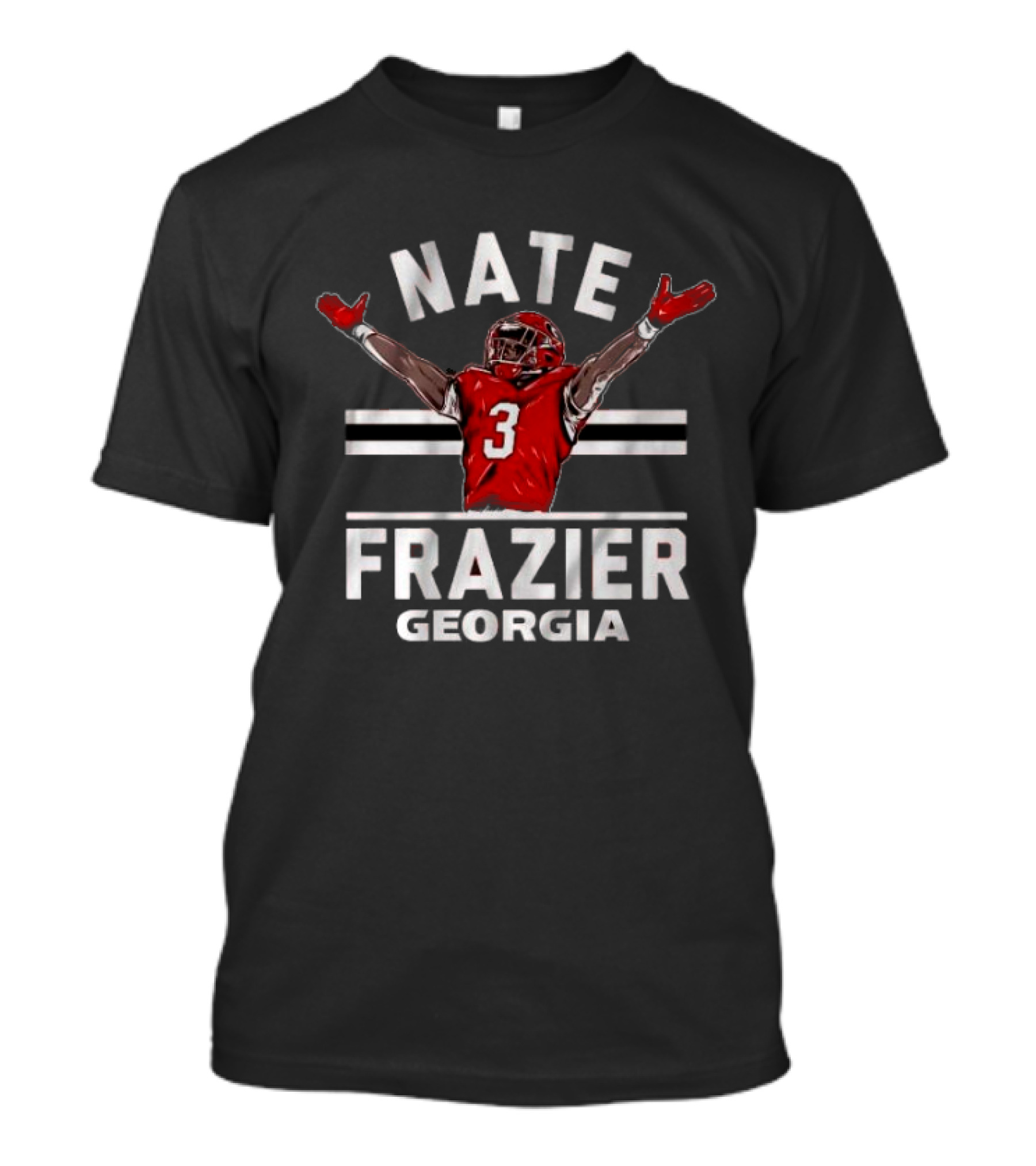 Georgia Bulldogs Nate Frazier Football 3 Pose T-Shirt