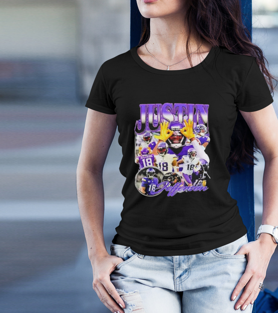 Justin Jefferson Wide Receiver 18 Minnesota Vikings Football Player T-Shirt