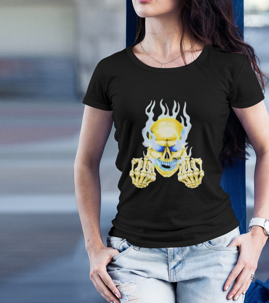 Skull Babbitt Revived Flaming Skeletal Embrace T-Shirt